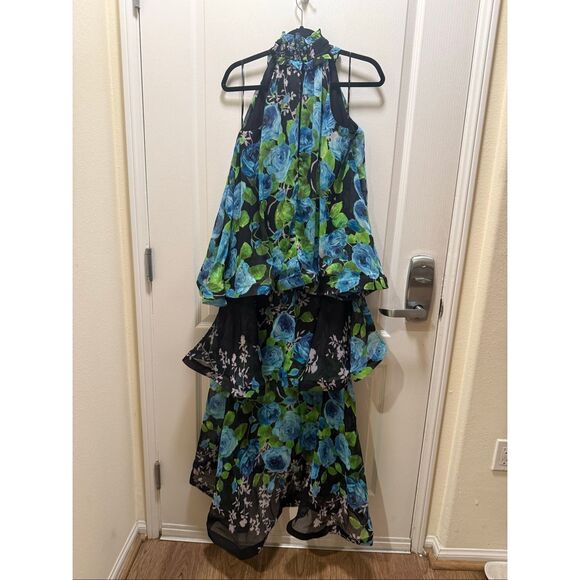 Elliatt Briony Halter Tiered High-Low Maxi Dress Wedding Bridal Party size S NWT - Picture 7 of 8